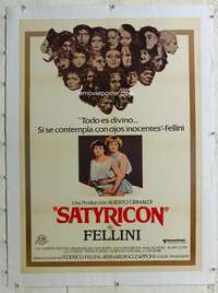 g033 FELLINI SATYRICON linen Spanish movie poster '70 cult classic!