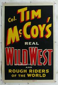 g013 TIM McCOY'S REAL WILD WEST linen stage show one-sheet poster '38Rough Riders