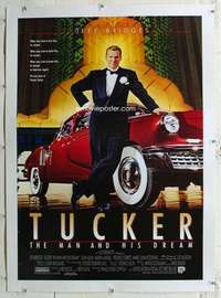 g525 TUCKER linen one-sheet movie poster '88 Francis Ford Coppola, Bridges