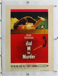 g216 DIAL M FOR MURDER linen window card movie poster '54 Hitchcock, Grace Kelly