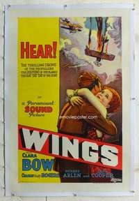 g003 WINGS linen one-sheet movie poster 1929 previously unknown sound style!