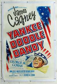 g554 YANKEE DOODLE DANDY linen one-sheet movie poster '42 James Cagney