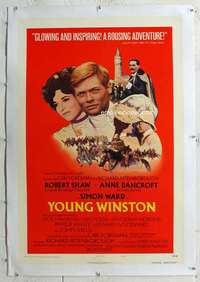 g557 YOUNG WINSTON linen style B one-sheet movie poster '72 Shaw, Churchill