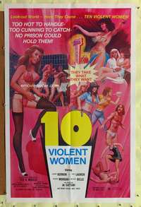 h798 10 VIOLENT WOMEN one-sheet movie poster '82 Ted V. Mikels bad girls!