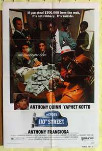 h779 ACROSS 110th STREET one-sheet movie poster '72 Franciosa, Kotto
