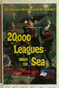h794 20,000 LEAGUES UNDER THE SEA one-sheet movie poster R71 Jules Verne