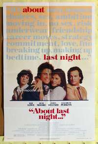 h785 ABOUT LAST NIGHT one-sheet movie poster '86 Rob Lowe, Demi Moore