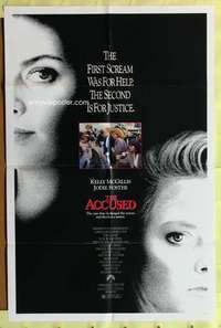 h782 ACCUSED one-sheet movie poster '88 Jodie Foster, Kelly McGillis