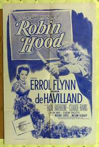 h773 ADVENTURES OF ROBIN HOOD one-sheet movie poster R56 Errol Flynn