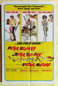 h771 AFTER THE FOX one-sheet movie poster '66 Peter Sellers, Frazetta art!