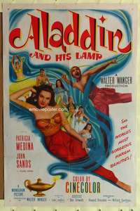 h765 ALADDIN & HIS LAMP one-sheet movie poster '52 sexy Patricia Medina!