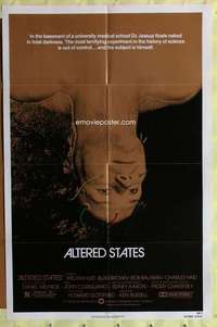 h763 ALTERED STATES one-sheet movie poster '80 William Hurt, Chayefsky