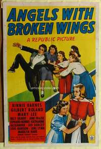 h760 ANGELS WITH BROKEN WINGS one-sheet movie poster '41 Barnes, Roland