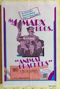 h759 ANIMAL CRACKERS one-sheet movie poster R74 all four Marx Brothers!