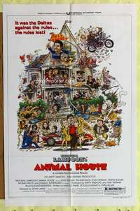 h757 ANIMAL HOUSE style B one-sheet movie poster '78 John Belushi, Landis