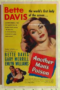 h755 ANOTHER MAN'S POISON one-sheet movie poster '52 Bette Davis, Merrill