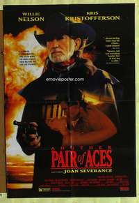h754 ANOTHER PAIR OF ACES one-sheet movie poster '91 Willie Nelson w/gun!
