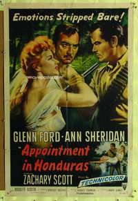 h753 APPOINTMENT IN HONDURAS one-sheet movie poster '53 Ann Sheridan