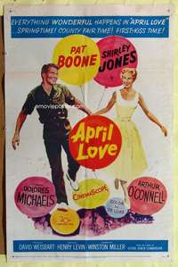 h752 APRIL LOVE one-sheet movie poster '57 Pat Boone, Shirley Jones
