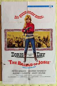 h746 BALLAD OF JOSIE one-sheet movie poster '68 Doris Day with shotgun!