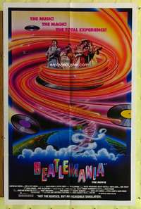 h742 BEATLEMANIA one-sheet movie poster '81 great artwork of The Beatles!