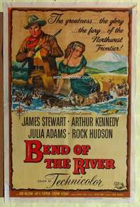 h741 BEND OF THE RIVER one-sheet movie poster '52 Jimmy Stewart, Adams