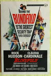h732 BLINDFOLD one-sheet movie poster '66 Rock Hudson, Claudia Cardinale