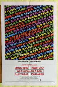 h730 BOB & CAROL & TED & ALICE one-sheet movie poster '69 Wood, Gould