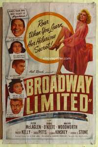 h719 BROADWAY LIMITED one-sheet movie poster '41 Victor McLaglen, Hal Roach