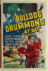 h716 BULLDOG DRUMMOND AT BAY one-sheet movie poster '37 John Lodge