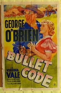 h715 BULLET CODE one-sheet movie poster R49 George O'Brien, Virginia Vale