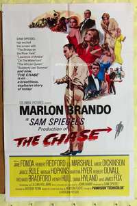 h701 CHASE one-sheet movie poster '66 Marlon Brando, Jane Fonda, Redford