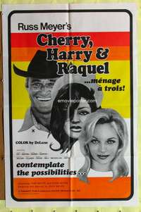 h699 CHERRY, HARRY & RAQUEL one-sheet movie poster '69 Russ Meyer, sexy!