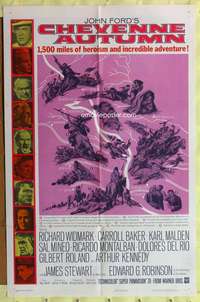 h698 CHEYENNE AUTUMN one-sheet movie poster '64 John Ford, Richard Widmark