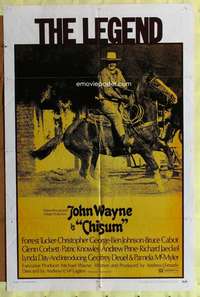 h695 CHISUM one-sheet movie poster '70 big John Wayne, Forrest Tucker