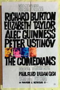 h688 COMEDIANS style A one-sheet movie poster '67 Richard Burton, Liz Taylor