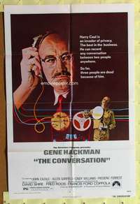 h682 CONVERSATION one-sheet movie poster '74 Gene Hackman, Coppola