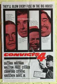 h681 CONVICTS 4 one-sheet movie poster '62 Sammy Davis Jr, Vincent Price