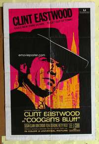 h678 COOGAN'S BLUFF one-sheet movie poster '68 Clint Eastwood, Don Siegel