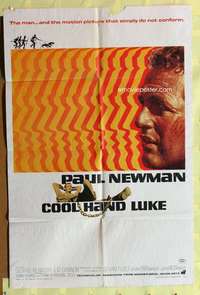 h677 COOL HAND LUKE one-sheet movie poster '67 Paul Newman classic!