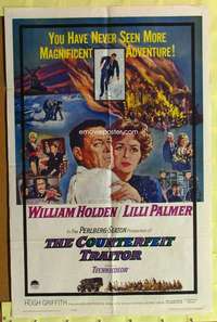 h671 COUNTERFEIT TRAITOR one-sheet movie poster '62 William Holden, Palmer