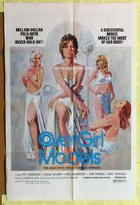 h664 COVER GIRL MODELS one-sheet movie poster '75 sexy centerspreads!