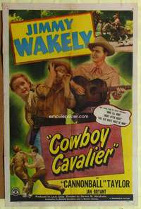 h663 COWBOY CAVALIER one-sheet movie poster '48 Jimmy Wakely w/guitar!