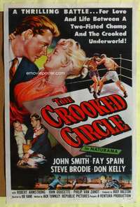 h658 CROOKED CIRCLE one-sheet movie poster '57 boxing film noir