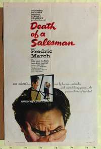 h649 DEATH OF A SALESMAN one-sheet movie poster '52 Fredric March