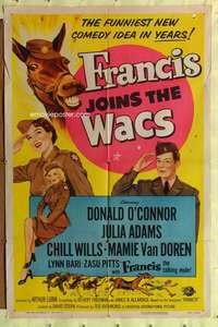 h559 FRANCIS JOINS THE WACS one-sheet movie poster '54 Donald O'Connor