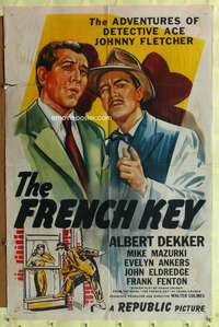 h556 FRENCH KEY one-sheet movie poster '46 Albert Dekker, Evelyn Ankers