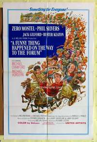 h549 FUNNY THING HAPPENED ON THE WAY TO THE FORUM one-sheet movie poster '66