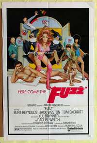 h547 FUZZ one-sheet movie poster '72 Burt Reynolds, sexy Raquel Welch!