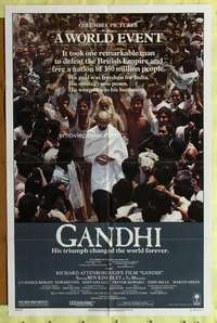 h545 GANDHI one-sheet movie poster '82 Ben Kingsley, Richard Attenborough
